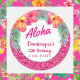Pegatina Redonda Purpurina rosa Aloha Luau Hibiscus (Subido por el creador)
