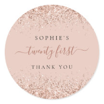 Purpurina Rosa Oro Veinte Primer Cumpleaños Gracia