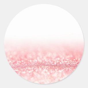 Pegatina Redonda Purpurina Rosa Personalizado trendy
