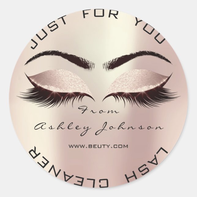 Pegatina Redonda Purpurina Rosa Rosa Rosa Rosa Rubor Encende Limpia (Anverso)