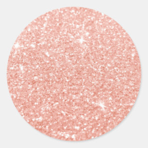Pegatina Redonda Purpurina rosa Shimmer Personalizado
