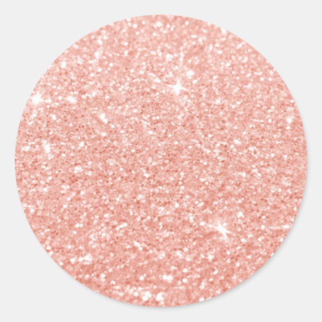 Pegatina Redonda Purpurina rosa Shimmer Personalizado (Anverso)