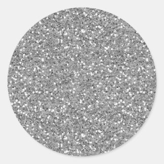 Pegatina Redonda Purpurina Silver Shimmer