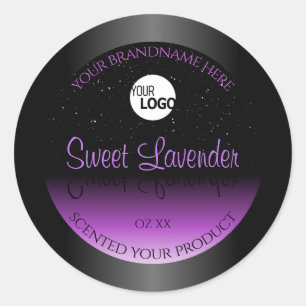 Pegatina Redonda Purpurina suave con logotipo de etiquetas de produ