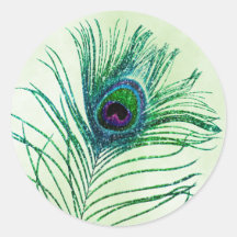 Purpurina verde de plumas de pavo real