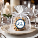 Pegatina Redonda Purpurinoso Bat Mitzvah Navy Favor Azul y Plata<br><div class="desc">Este diseño de diseño moderno se caracteriza por su llamativo purpurina,  recubierto de un sólido color de fondo. Utilice el formulario de plantilla para agregar su propia información. La función "Personalizar" puede utilizarse para cambiar el estilo,  el color y la disposición del tipo de letra.</div>