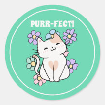 ¡PURR-FECT! Gato sonriente con flores
