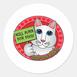 Pegatina Redonda Purr para alimentos