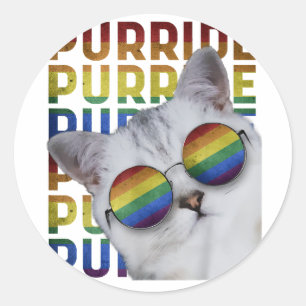 Pegatina Redonda Purride Gay Prize Tee para mujeres Hombres LGBT Ra