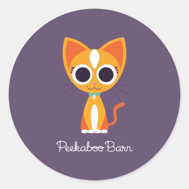 Pegatina Redonda Purrl el gato (Anverso)