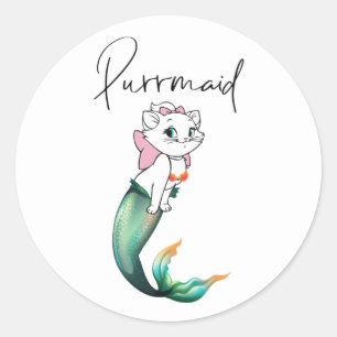 Pegatina Redonda Purrmaid de gatito de gatito de comadreja - Diseño