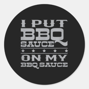 Pegatina Redonda Puse Salsa Bbq En Mi Salsa Bbq _1