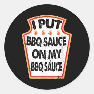 Pegatina Redonda Puse Salsa Bbq En Mi Salsa Bbq Piscina De Grill Ca