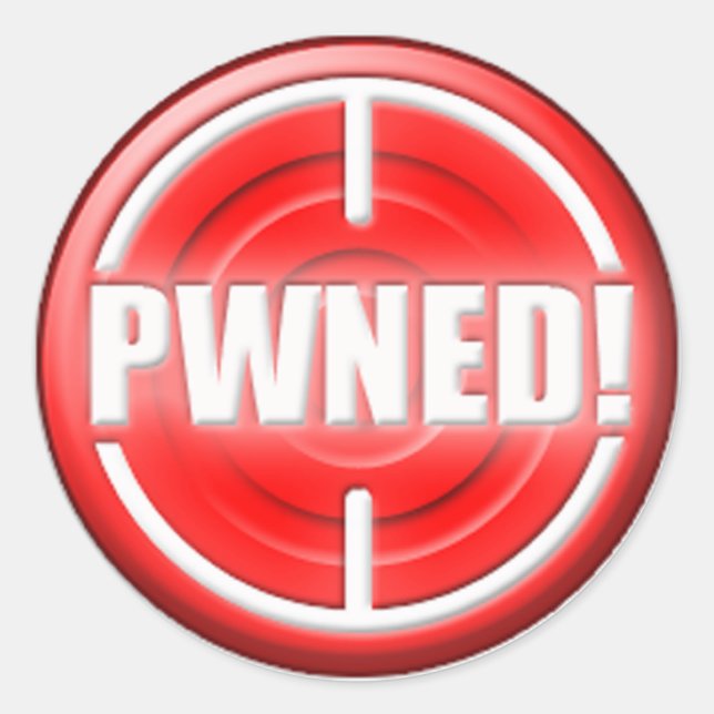 Pegatina Redonda ¡PWNED! Botón (Anverso)