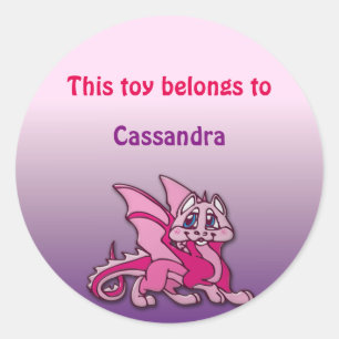 Pegatina Redonda Pynky el dragón