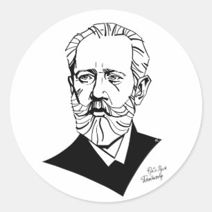 Pegatina Redonda Pyotr Tchaikovsky