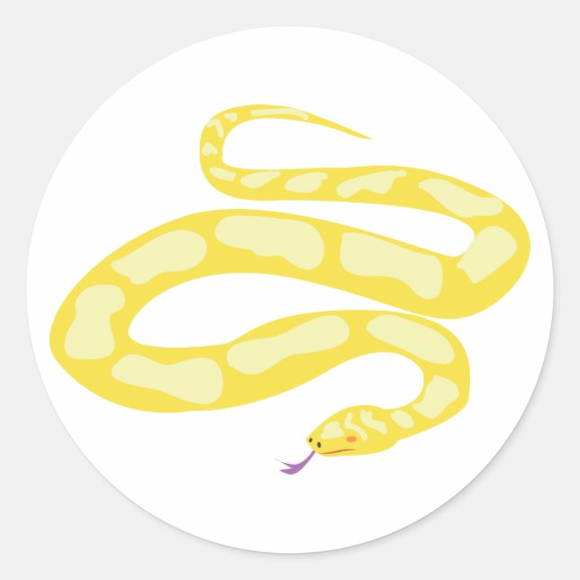 Pegatina Redonda Python amarillo (Anverso)