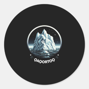 Pegatina Redonda Qaqortoq Groenlandia Qaqortoq Iceberg Qaqortoq Vac