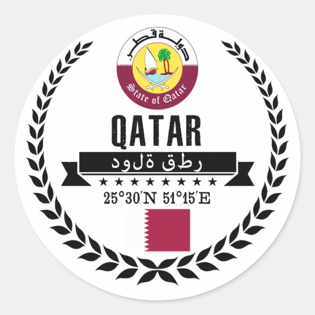 Pegatina Redonda Qatar (Anverso)