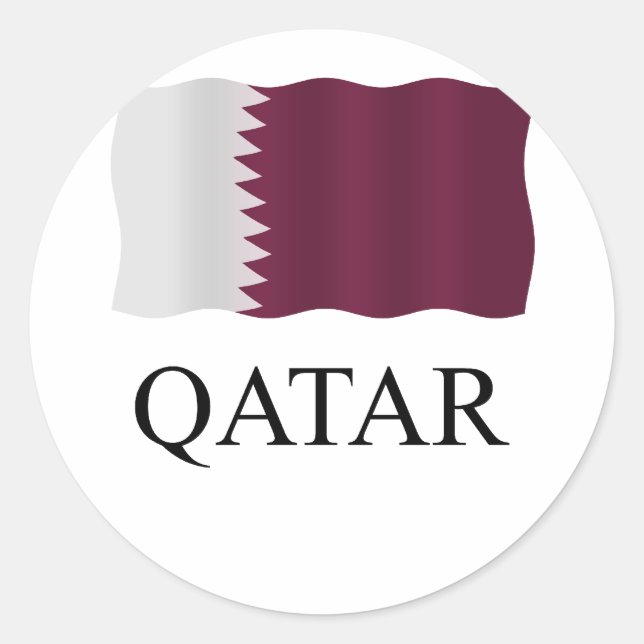 Pegatina Redonda Qatar flag (Anverso)