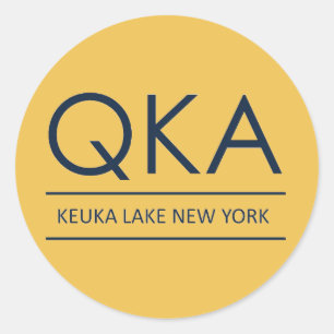 Pegatina Redonda QKA Keuka Lake New York