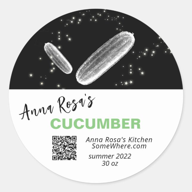 PEGATINA REDONDA *~* QR AP30 CUCUMBER - CONGELACIÓN DE CANNING DESH (Anverso)