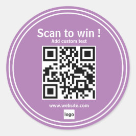 Pegatina Redonda qr code competencia url simple win business pegati