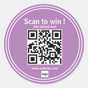 Pegatina Redonda qr code competencia url simple win business pegati