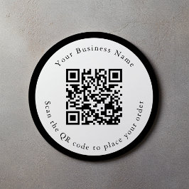 Pegatina Redonda QR Código café/pegatina de menú de tabla empresari
