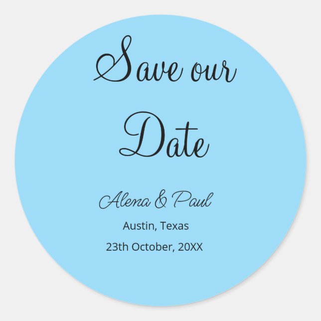 Pegatina Redonda QR Guarda nuestra fecha añadir nombre de la foto f (Anverso)