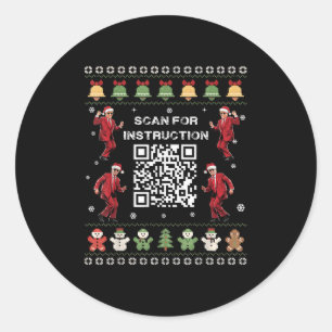 Pegatina Redonda Qr Trump El Presidente Del Código De Baile Escanea
