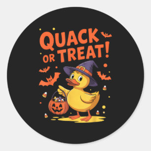Pegatina Redonda Quack O Tremendo Divertido Duckie de Goma Hallowee