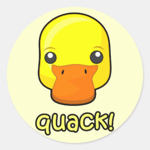 Pegatina Redonda ¡Quack! Pato