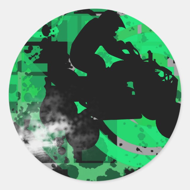 Pegatina Redonda quads. (Anverso)