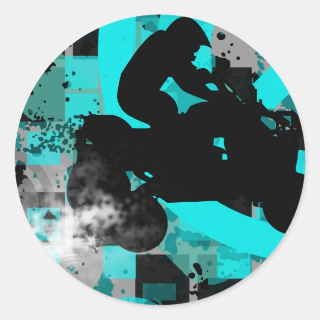 Pegatina Redonda quads. (Anverso)