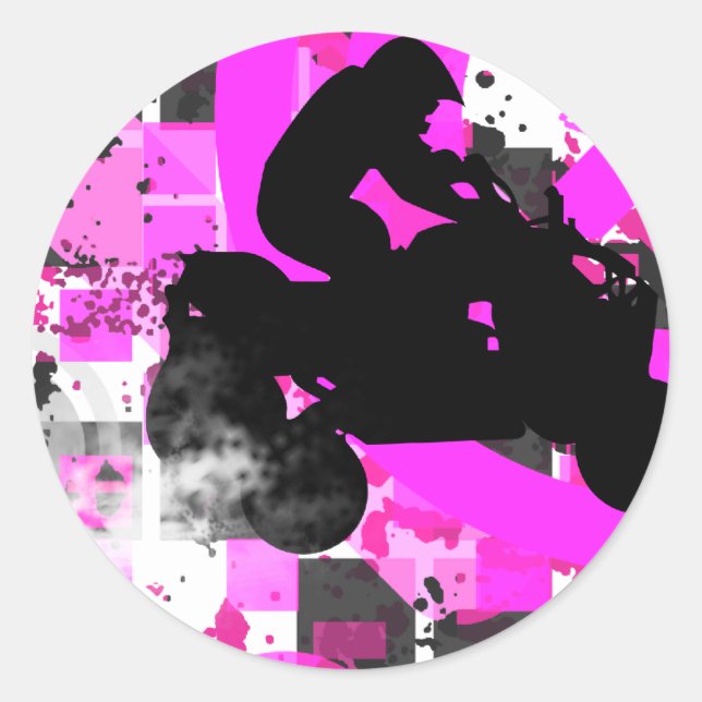 Pegatina Redonda quads. (Anverso)