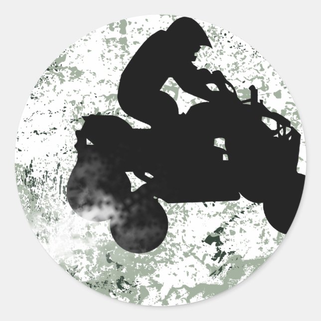 Pegatina Redonda quads. (Anverso)