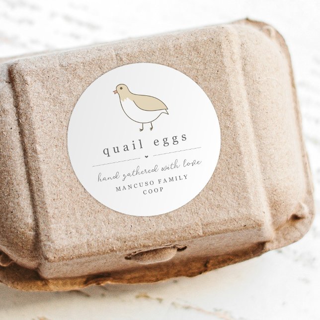 Pegatina Redonda Quail Egg Carton Label Personalize for Farm, Coop (Subido por el creador)