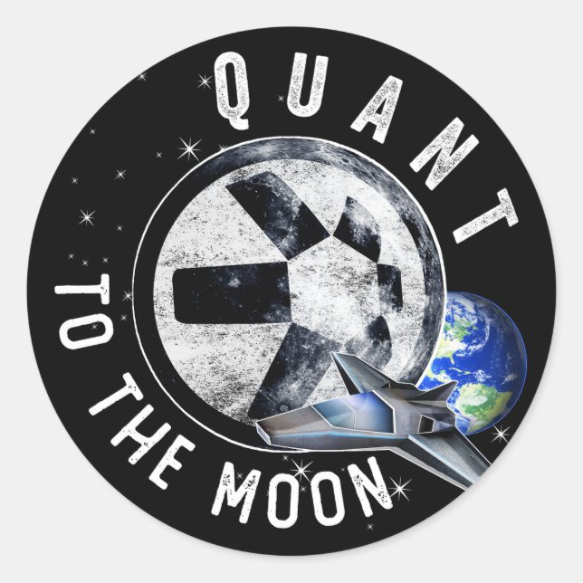 Pegatina Redonda Quant Quant QNT Crypto Coin HODL Token T (Anverso)