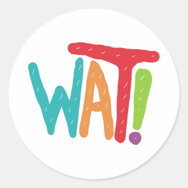 Pegatina Redonda ¡Qué! (Anverso)