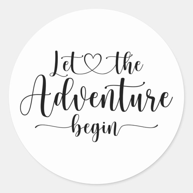 Pegatina Redonda Que comience la aventura (Anverso)