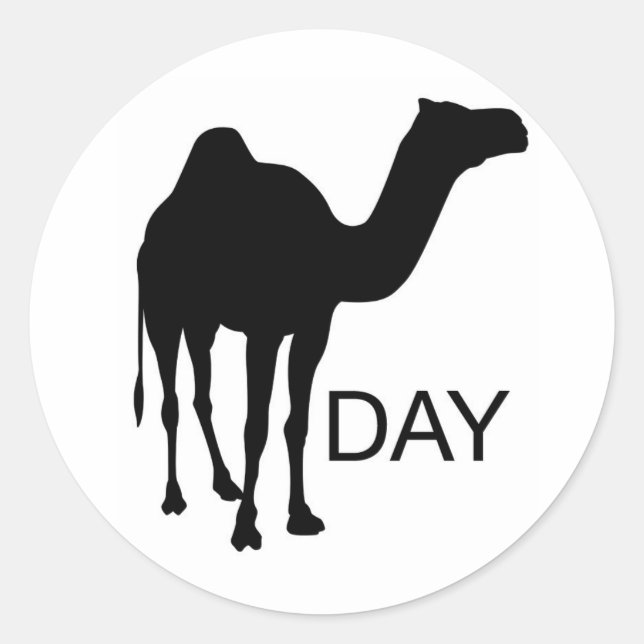 Pegatina Redonda Qué día es... ¡Miércoles! ¡Día del Hump! (Anverso)