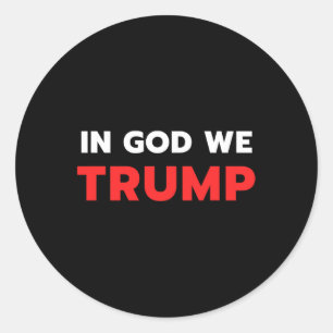 Pegatina Redonda Que Dios nos venza a Trump, presidente pro Donald 