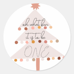 Pegatina Redonda Qué Diversión Es Ser Un Navidad De Boho
