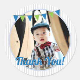 Pegatina Redonda Qué divertido ser un verde azul gracias