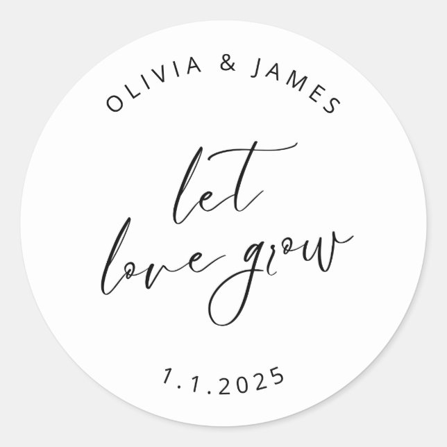 Pegatina Redonda Que el amor crezca Pegatinas (Anverso)