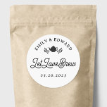 Pegatina Redonda Que el amor se haga Boda Tea Favor<br><div class="desc">El té boda diseñado por personalizados favorece a los pegatinas con un moderno diseño rústico en blanco y negro.</div>