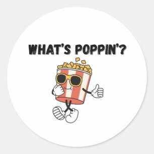 Pegatina Redonda Qué es Poppin’ Popcorn