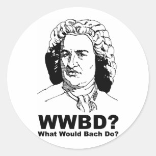 Pegatina Redonda Qué haría Bach
