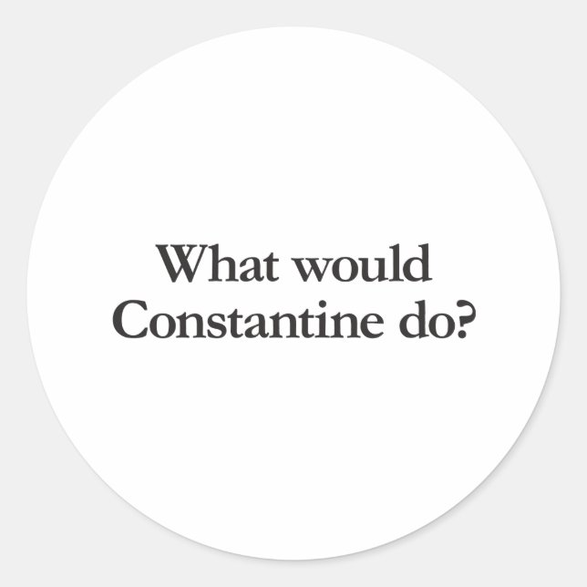 Pegatina Redonda ¿qué haría constantine? (Anverso)